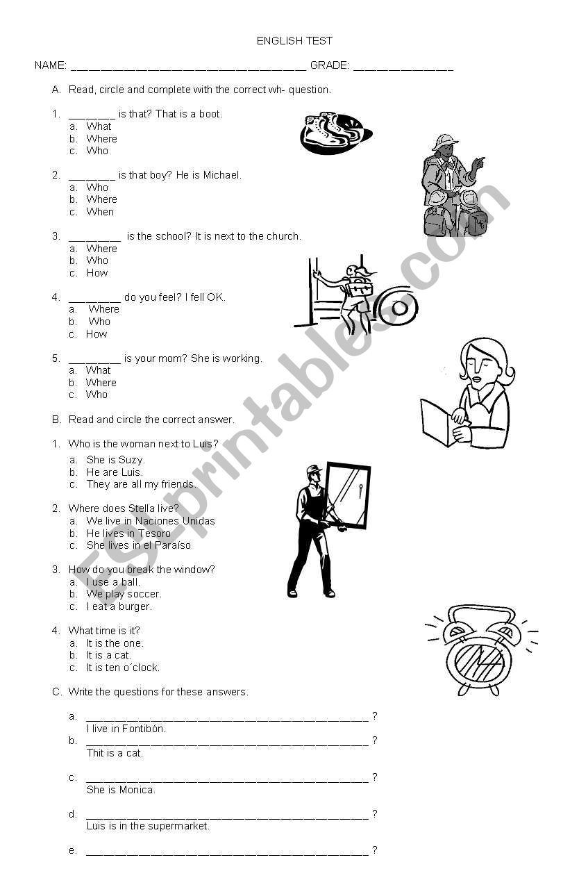 Wh questions 1 worksheet