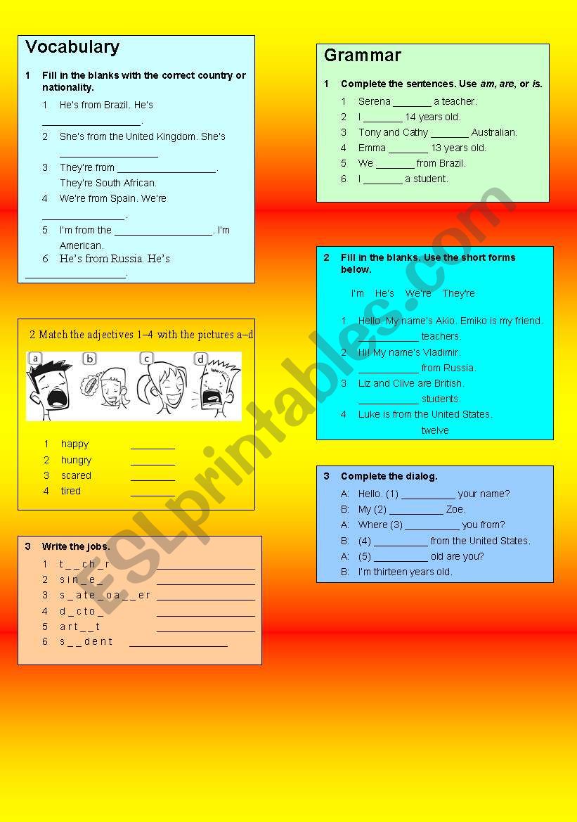 Review unit exercises worksheet