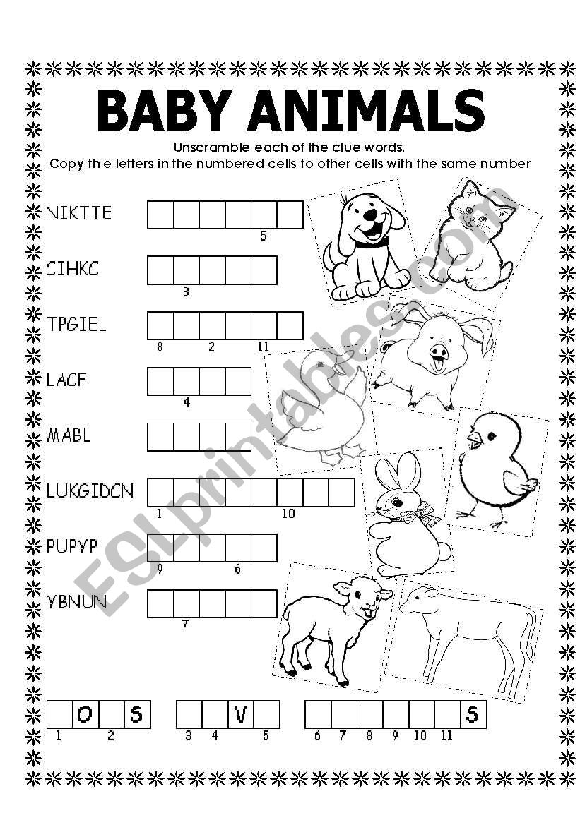 DOUBLE PUZZLE (BABY ANIMALS) + KEY