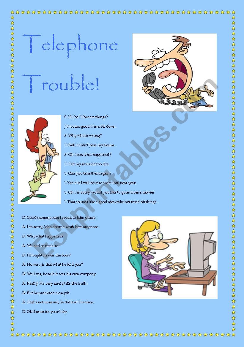 Telephone Trouble worksheet