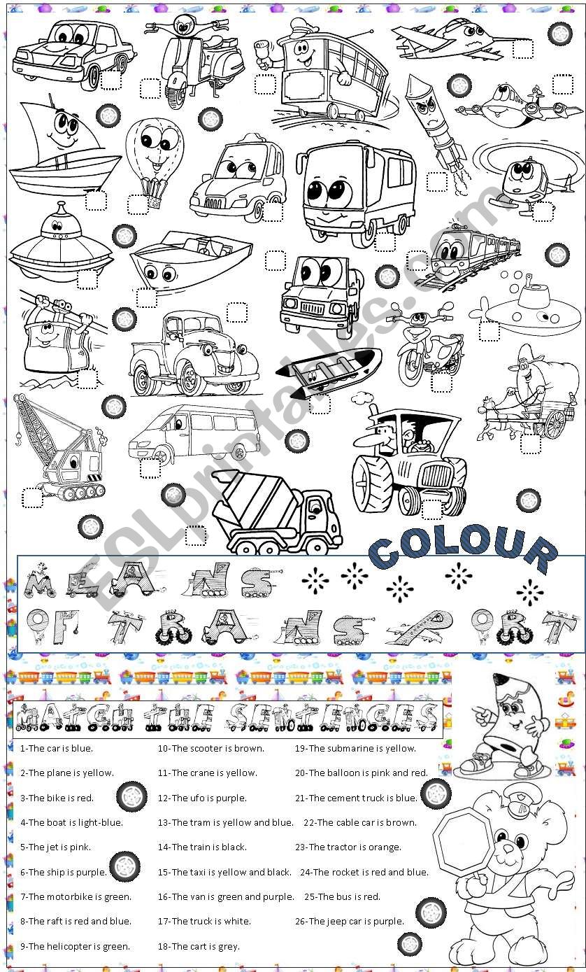 transports worksheet