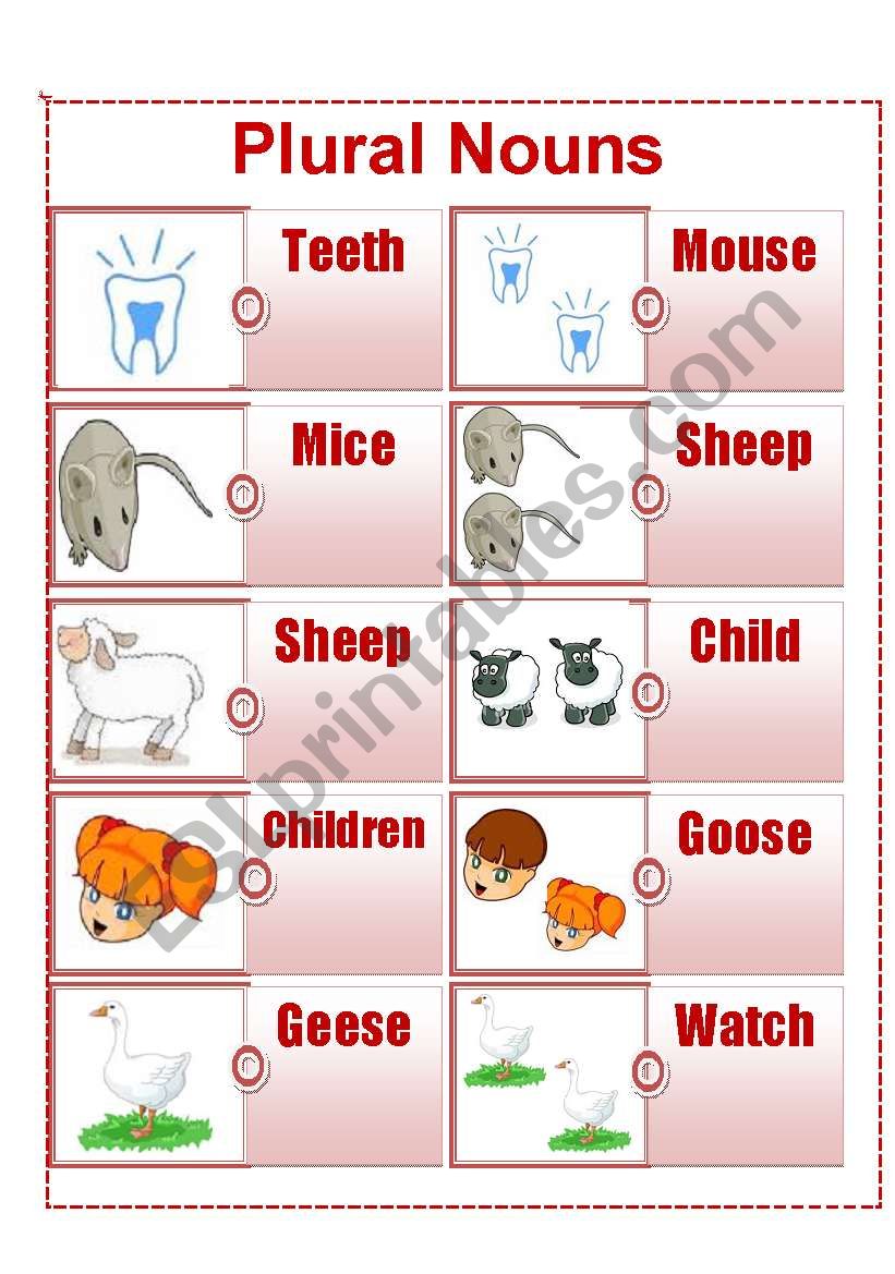 Pluran Nouns Dominoes worksheet