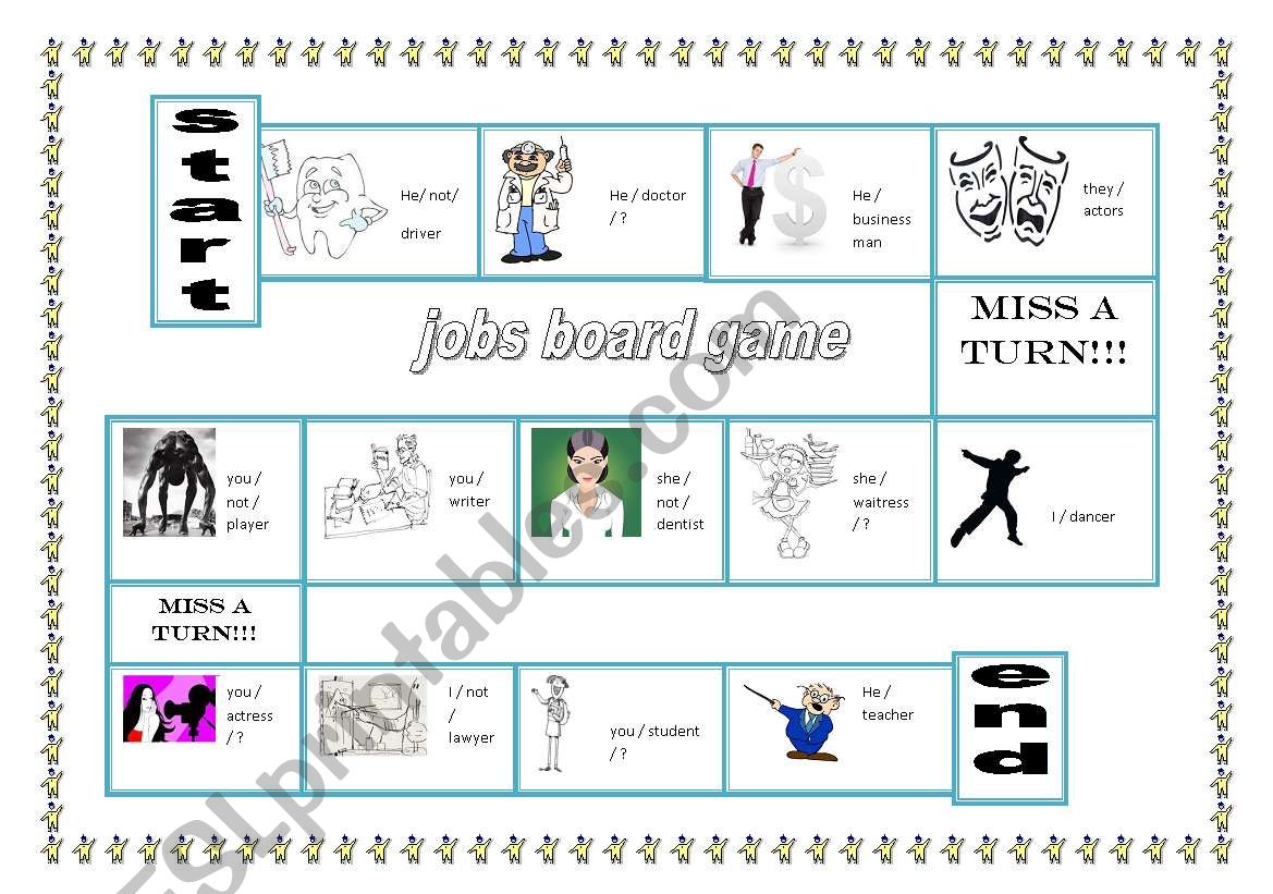 jobs board game worksheet