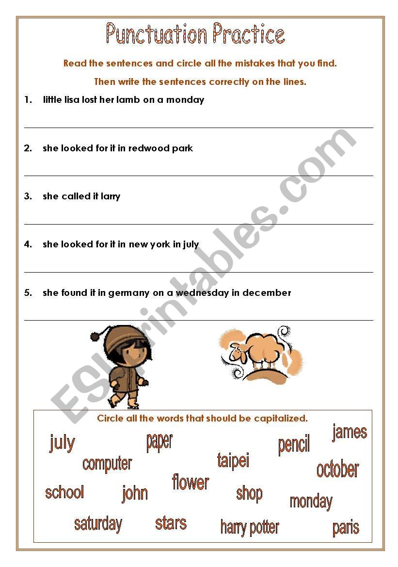 Punctuation Practice worksheet