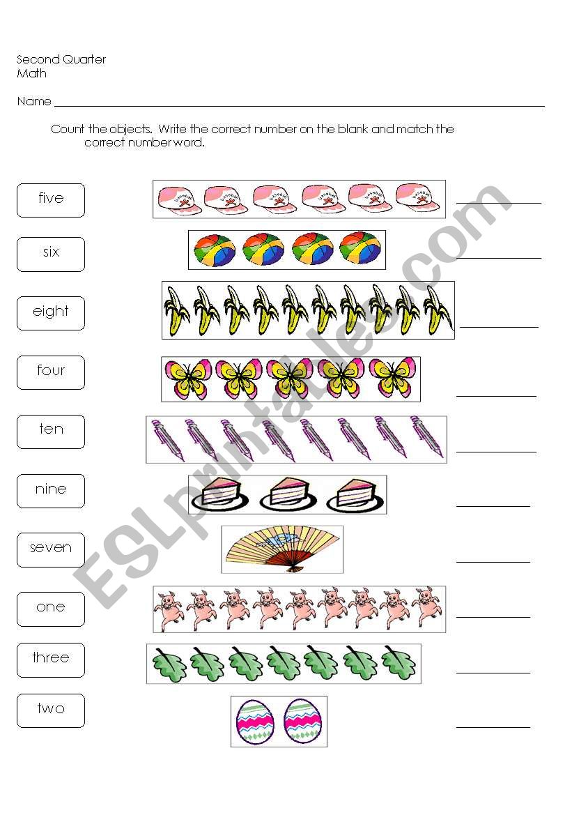 Counting numbers worksheet