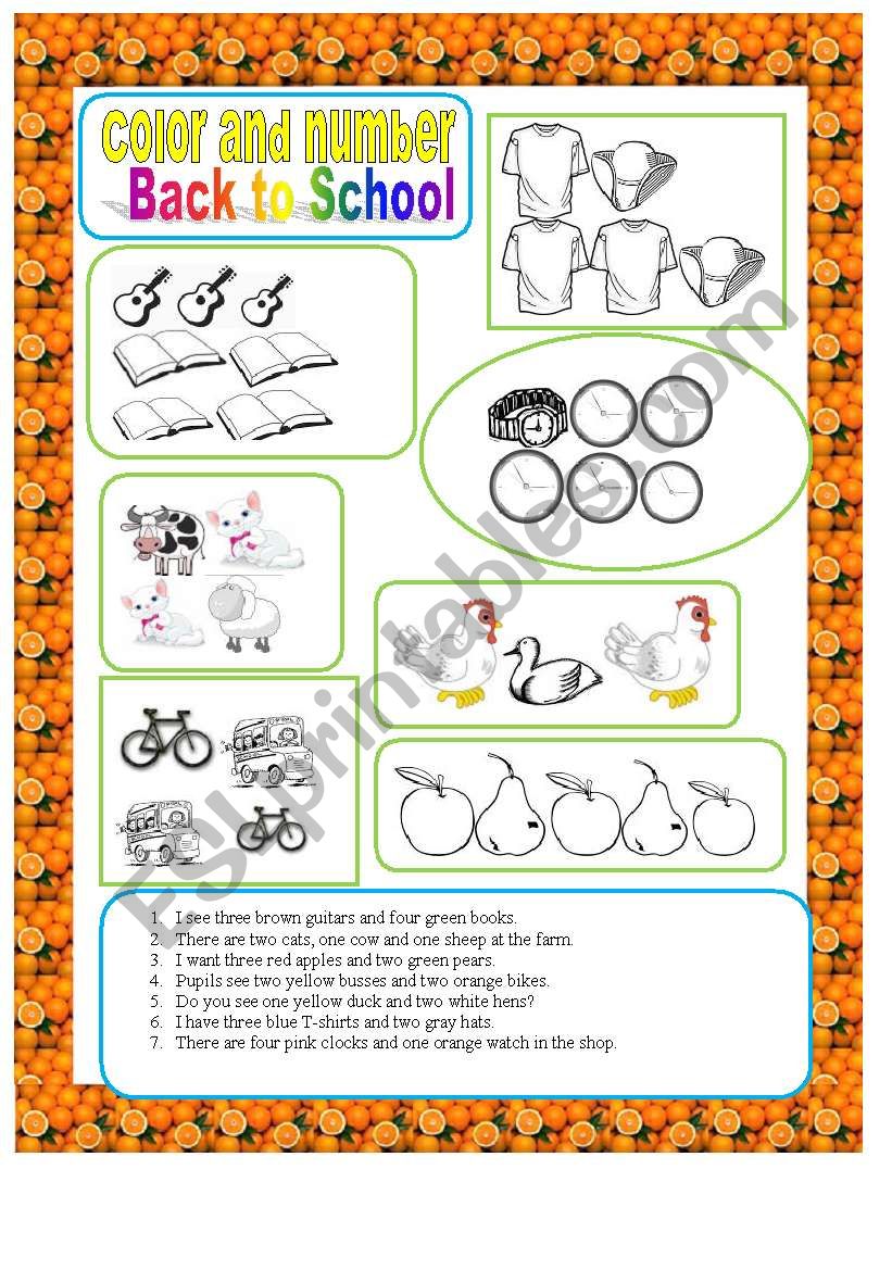 Back to School worksheet