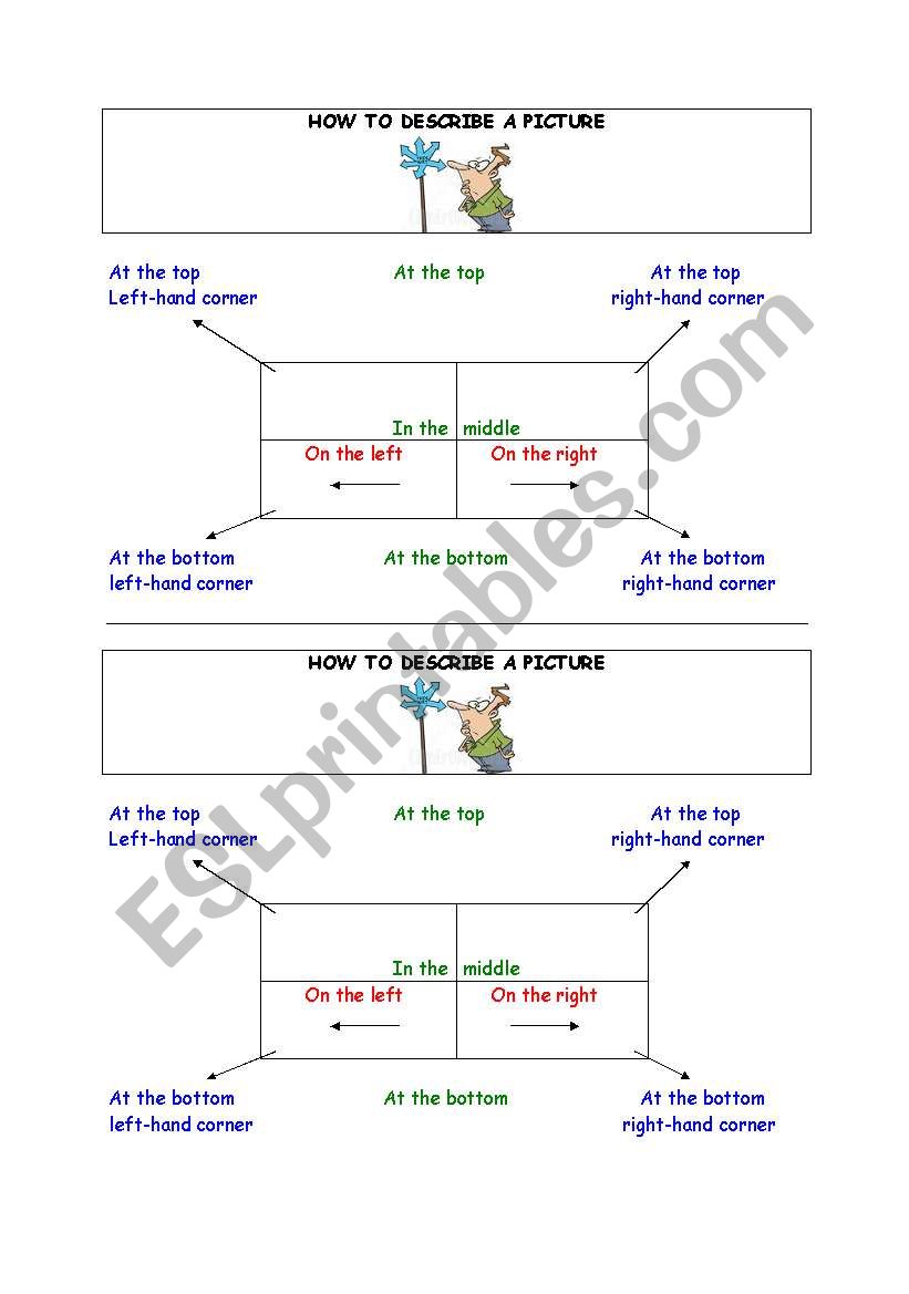 worksheet how to describe a picture