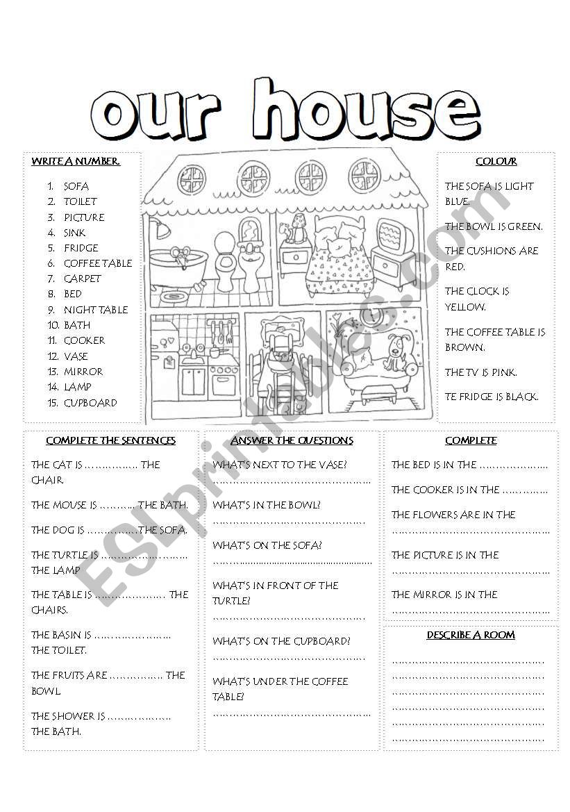 our house worksheet