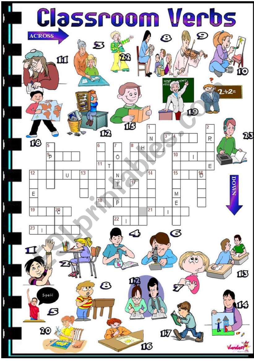 classroom-verbs-esl-worksheet-by-vanda51