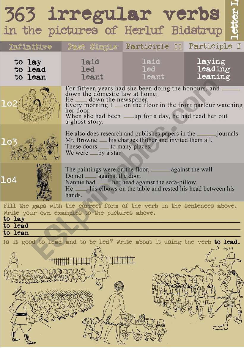 363 Irregular verbs in the pictures of Herluf Bidstrup