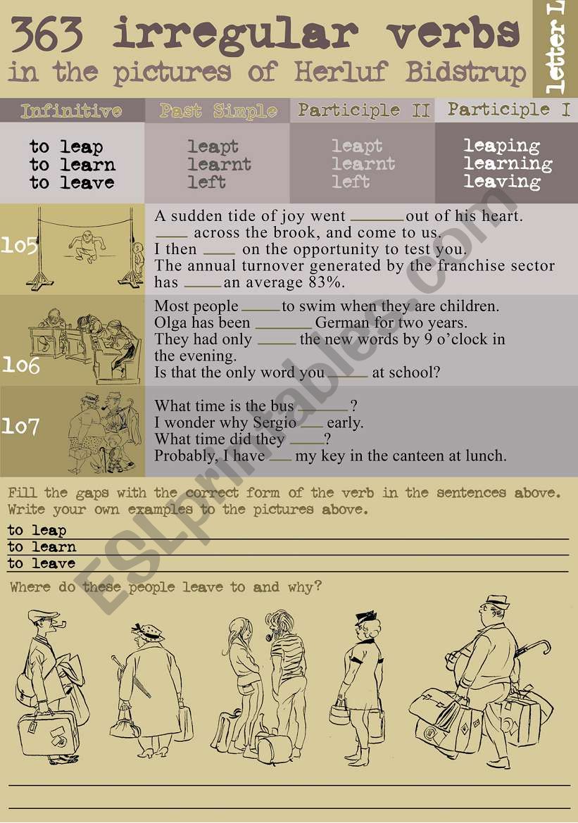 363 Irregular verbs in the pictures of Herluf Bidstrup