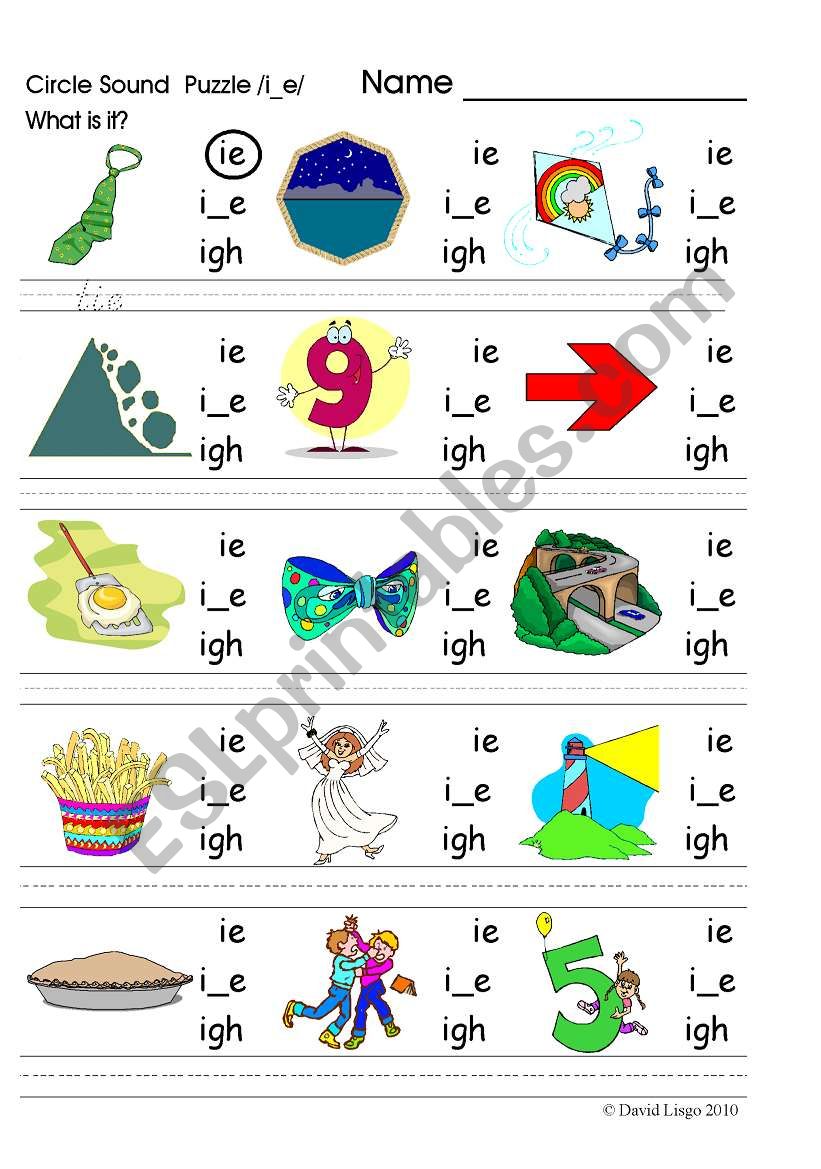 Circle Sound Puzzle 6: phonics the /i_e/ sound