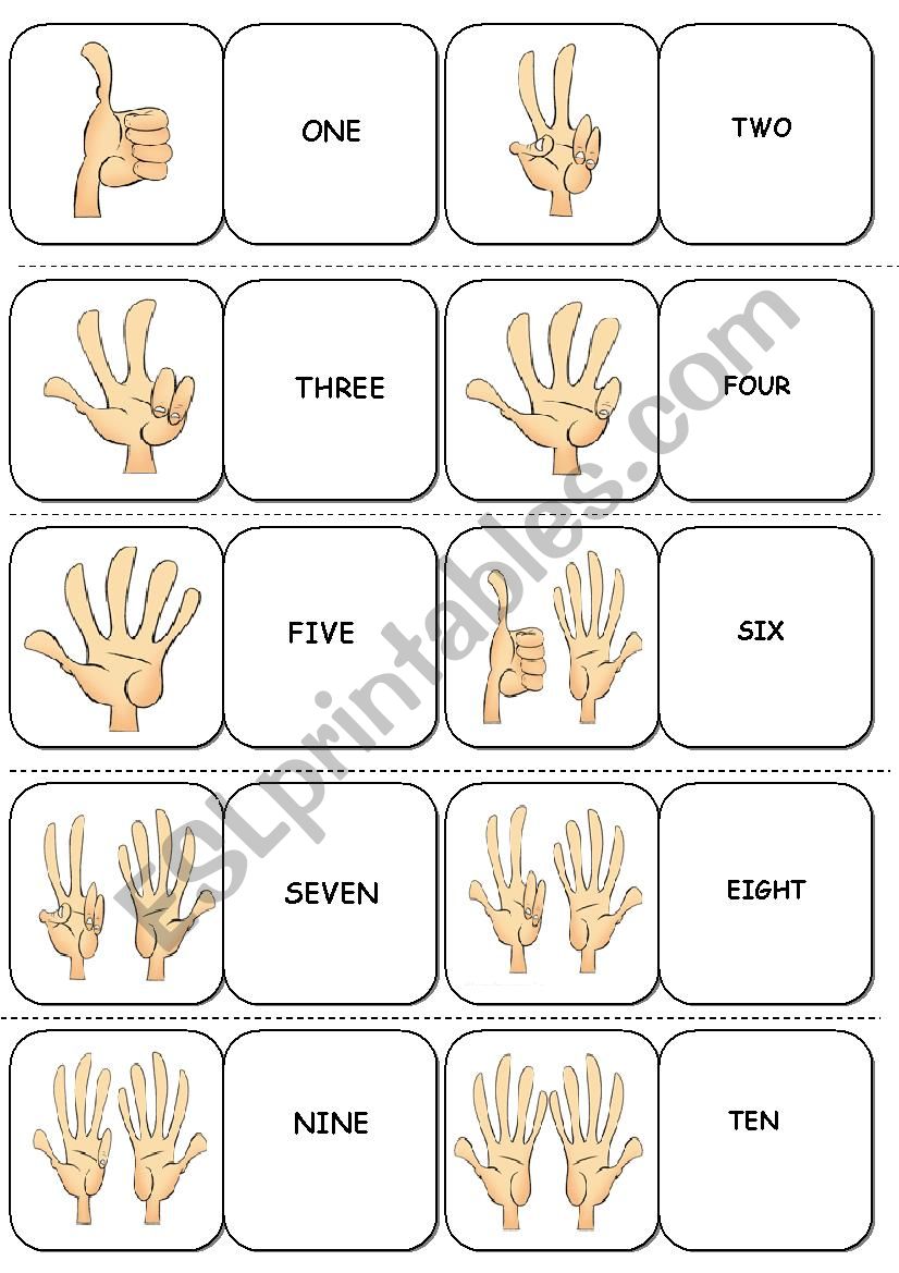 Numbers DOMINOES (1-10) worksheet