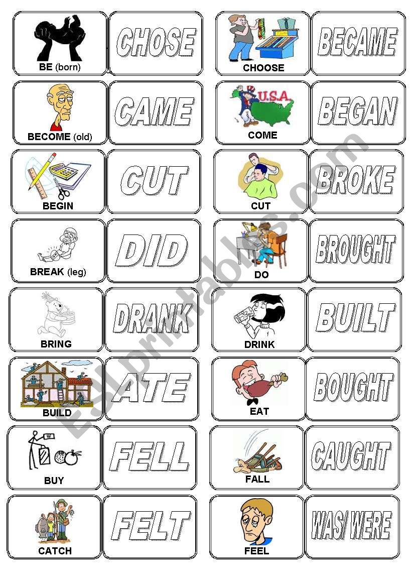 irregular verbs - dominos - set 1