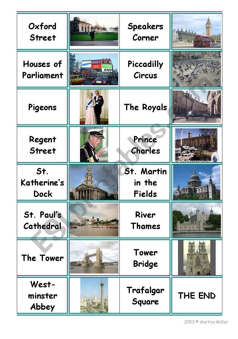 London Domino worksheet