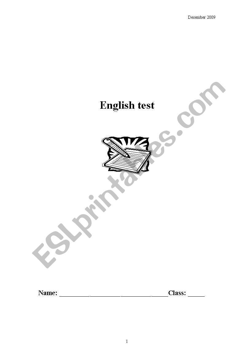 Test that consists of 3 parts (reading comrehension, grammar and vocabulary) 