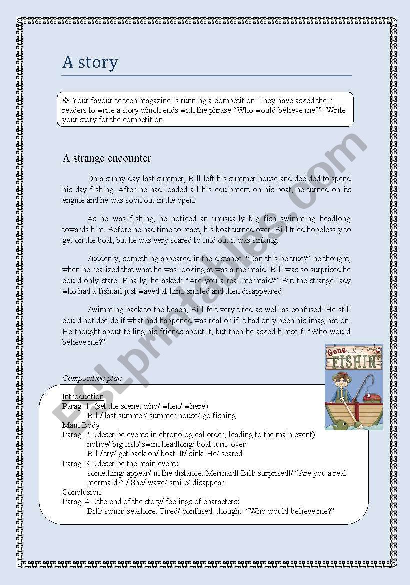 How to write (5)- a story worksheet