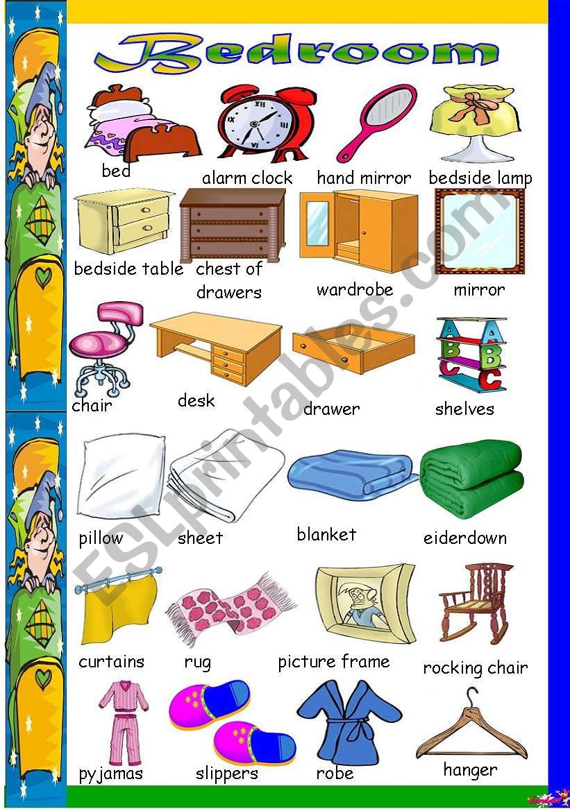 What can you find in your bedroom? - ESL worksheet by vanda51
