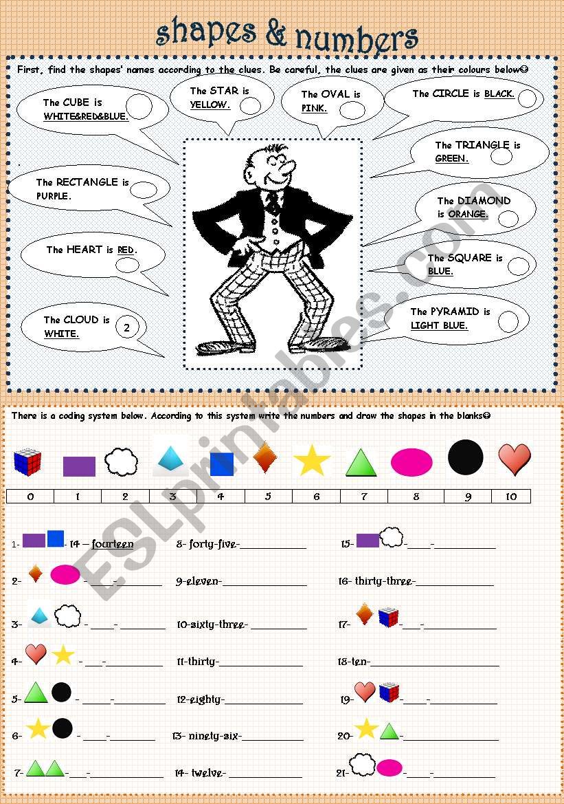 Shapes And Numbers Worksheets