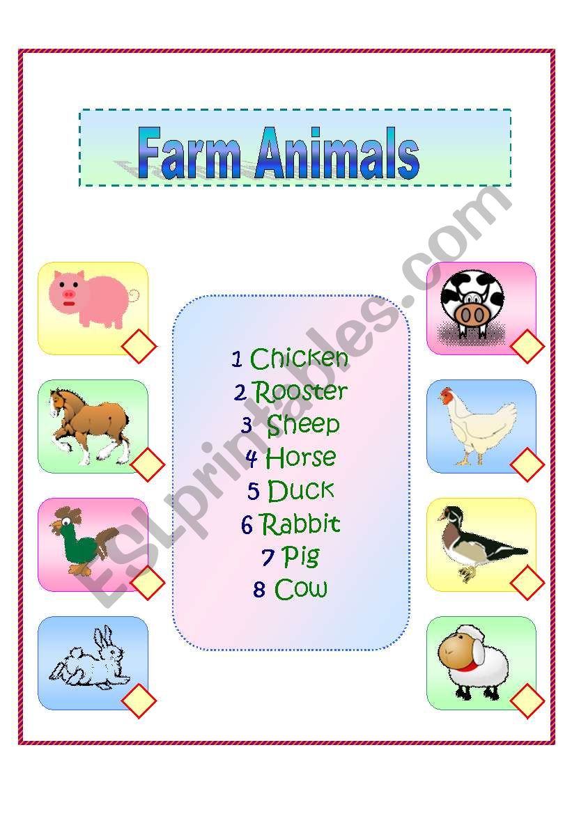 Farm animals worksheet