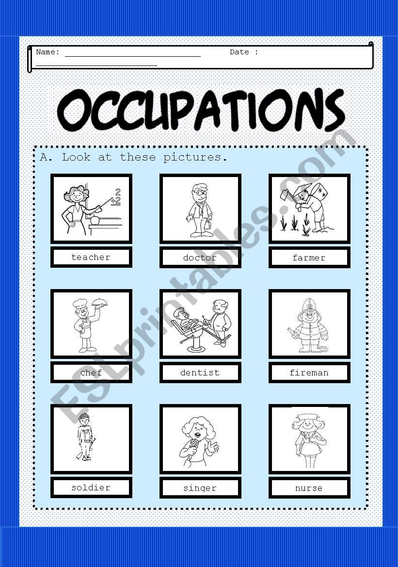 Occupation 1 worksheet