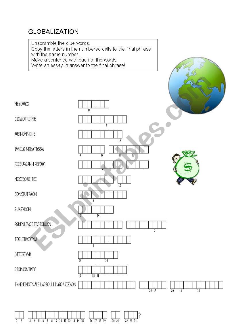 Globalization - Double Puzzle worksheet