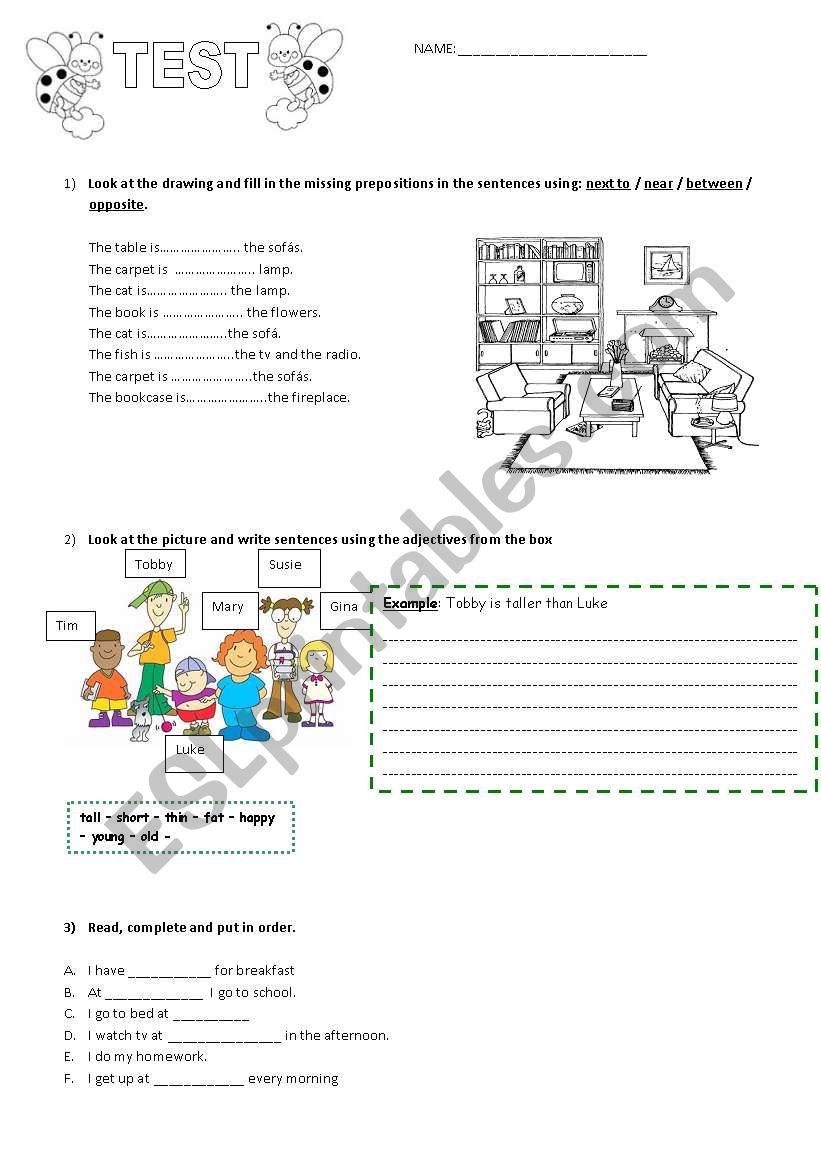 test worksheet