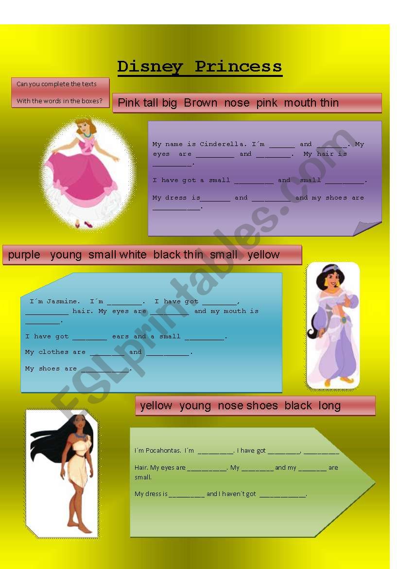 Disney Princess worksheet