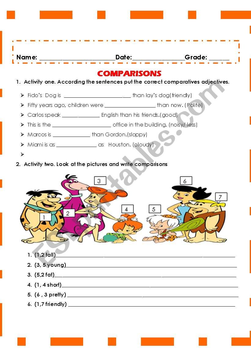 Comparatives N2  worksheet