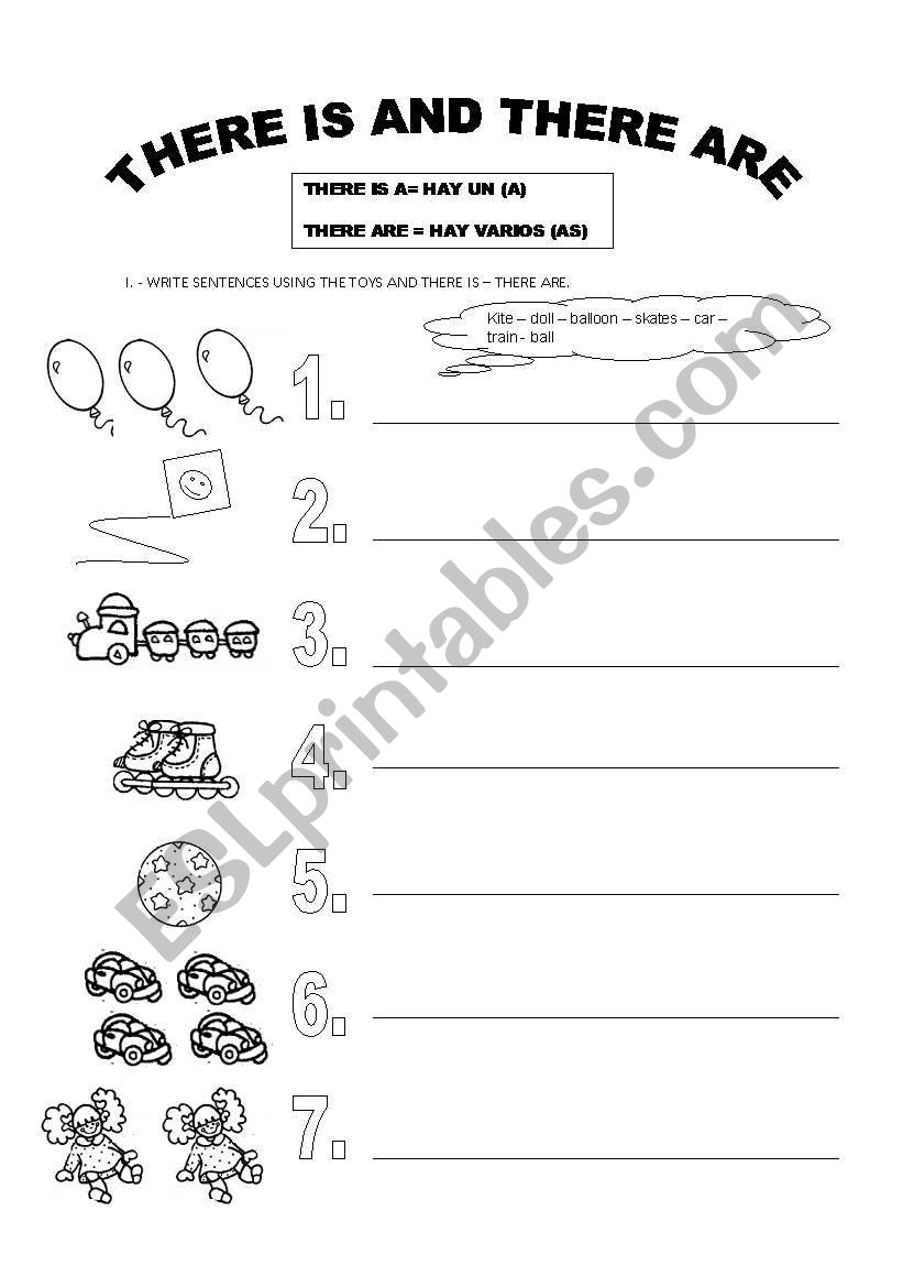TOYS WITH THERE IS - ARE worksheet