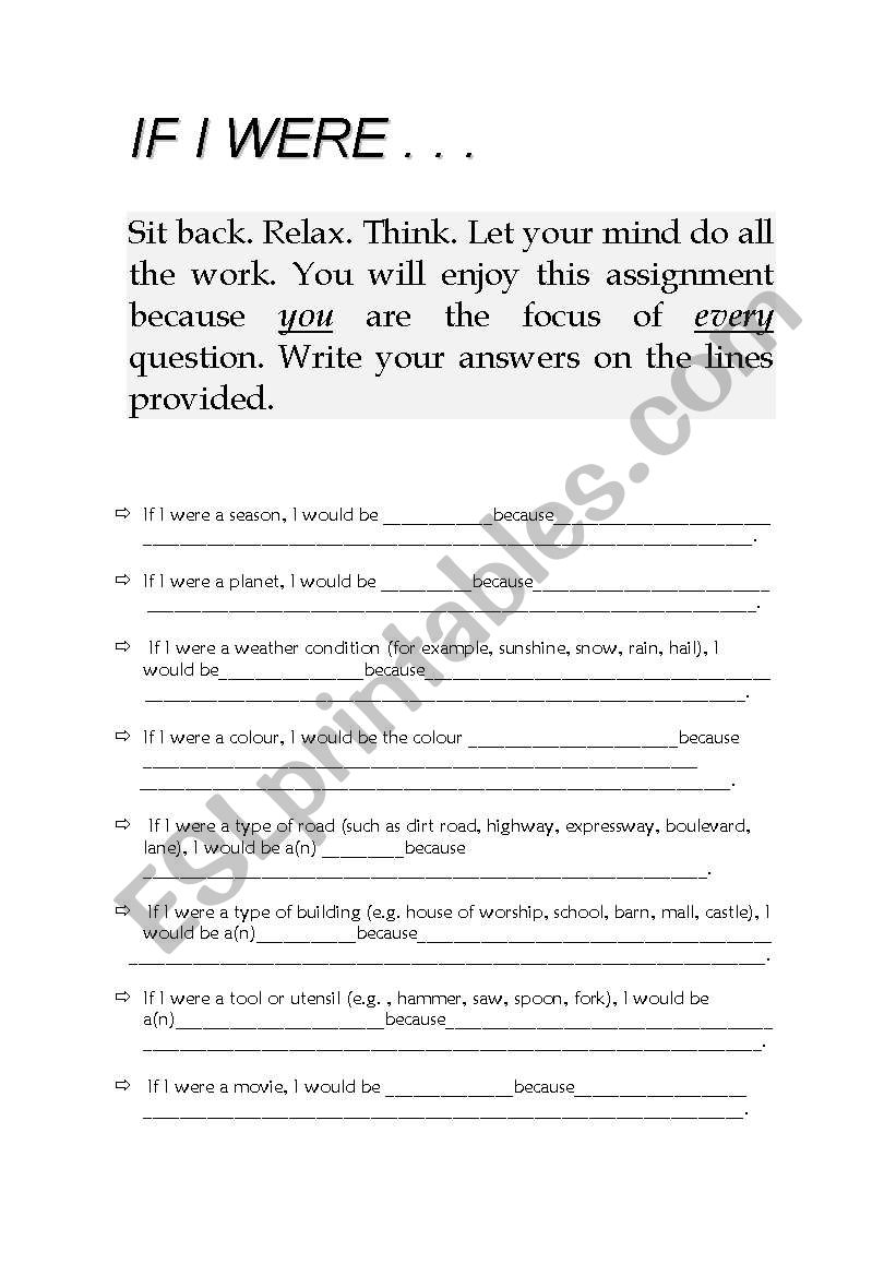 Conditional sentences worksheet