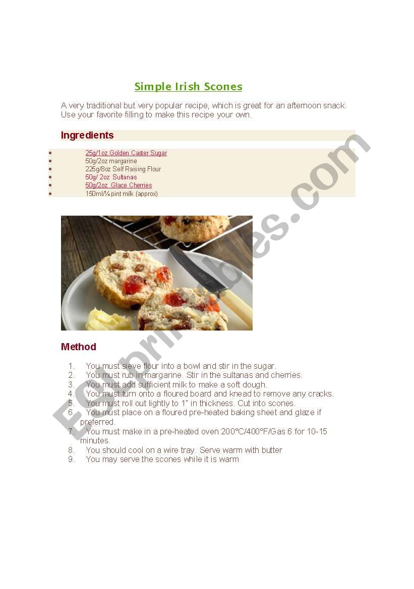 Imperative Lesson on Cooking worksheet