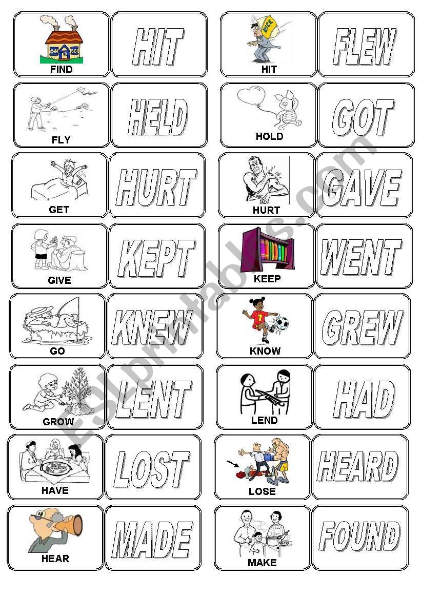 IRREGULAR VERBS - DOMINOS - SET 2