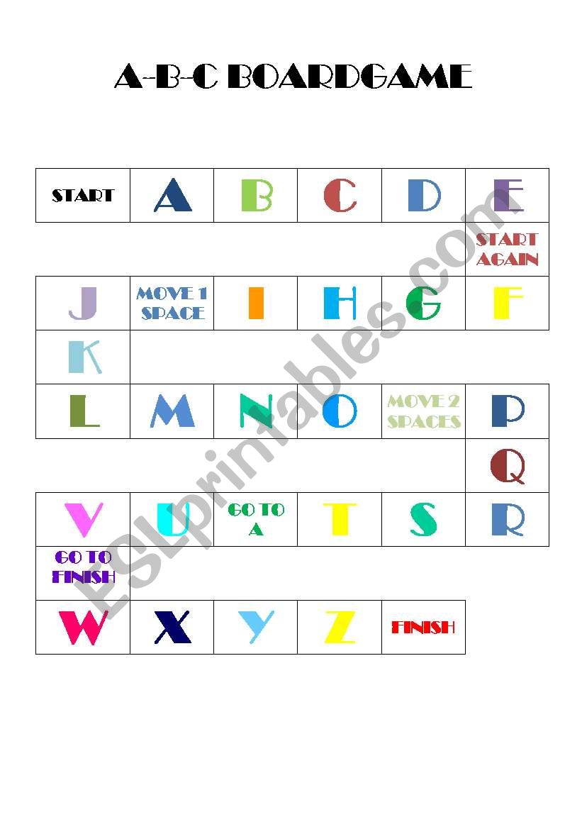 ABC BOARDGAME worksheet