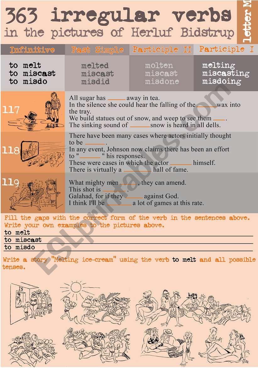 363 Irregular verbs in the pictures of Herluf Bidstrup