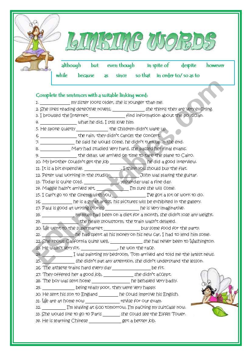 linking-words-esl-worksheet-by-chusin