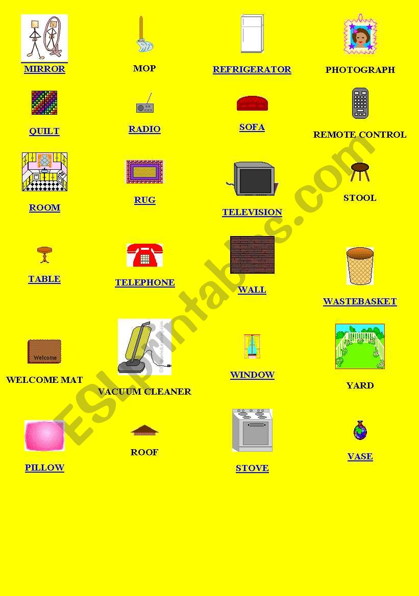 furniture - part 2 worksheet