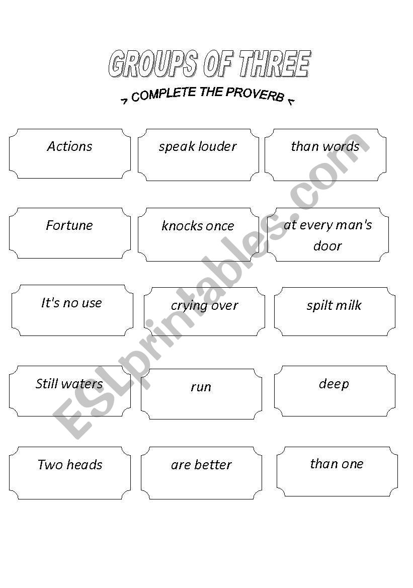 Making groups worksheet