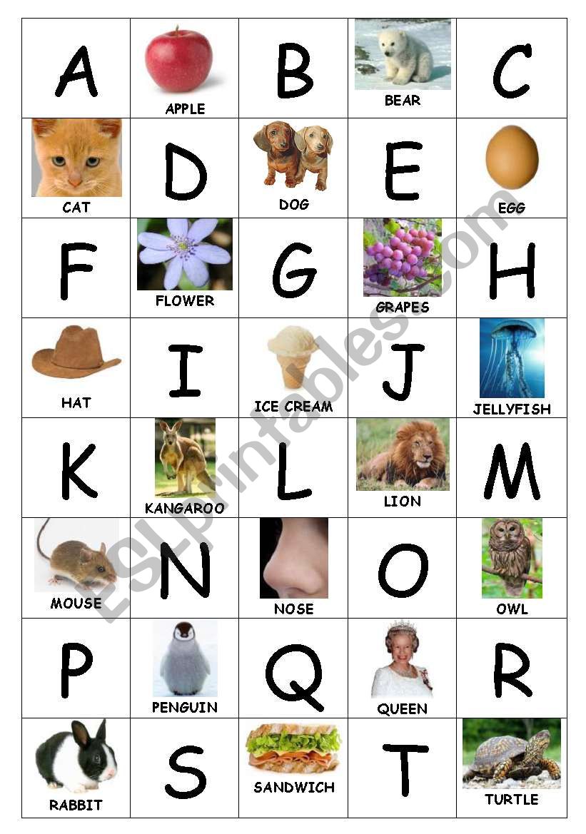 Alphabet Memory Game worksheet