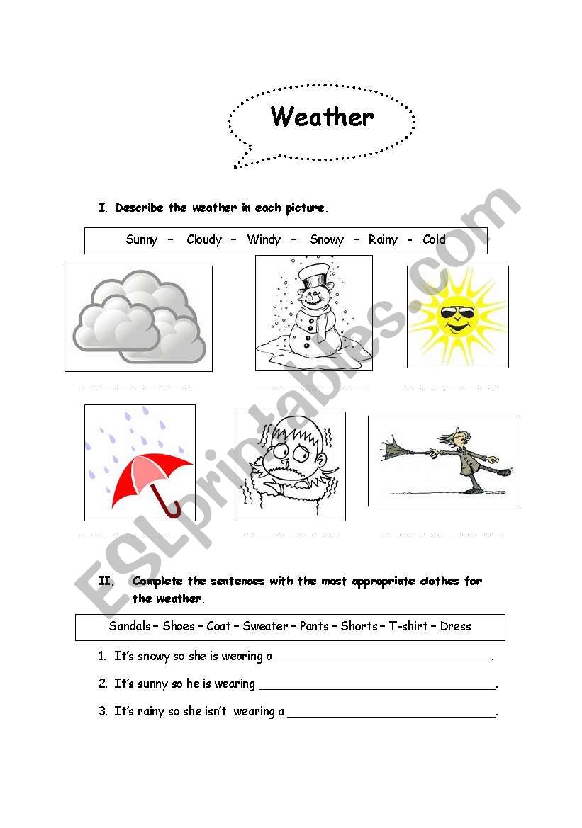 Weather worksheet