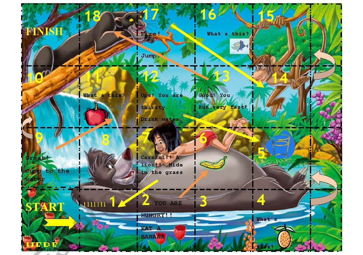 jungle book game! worksheet
