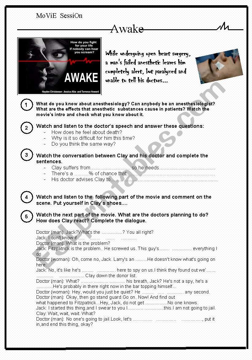 Movie session: AWAKE worksheet