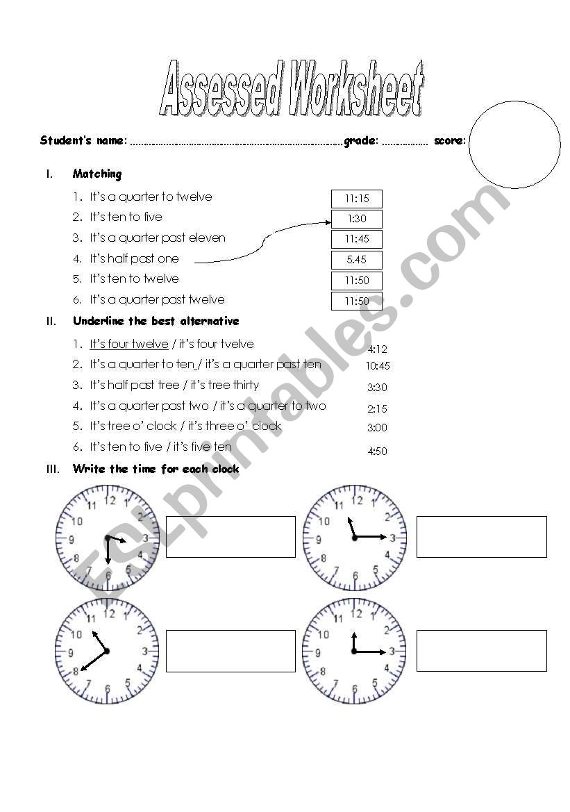 QUIZ worksheet