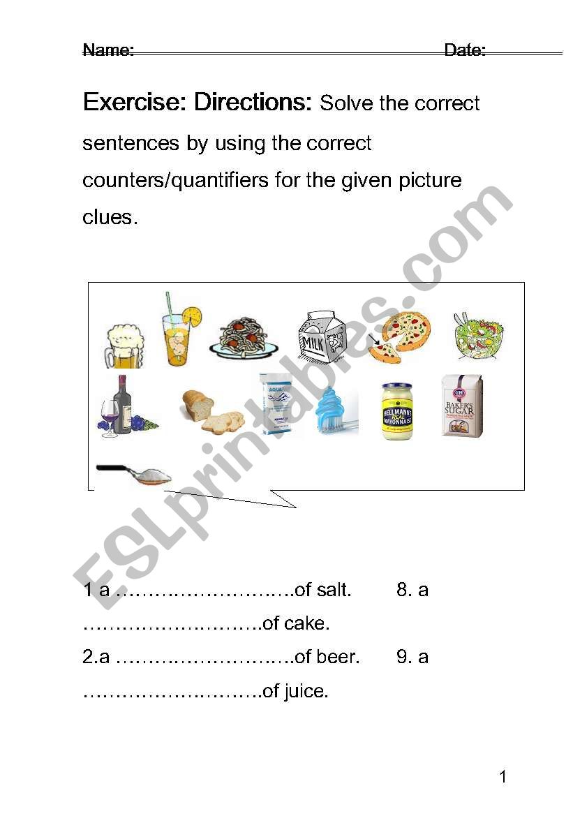 Quantifiers worksheet