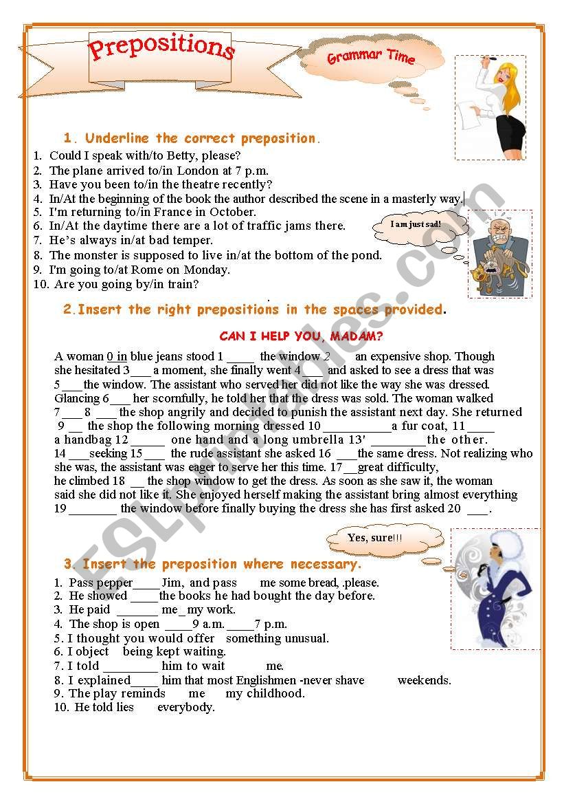.Prepositions Prepositions of time and place.