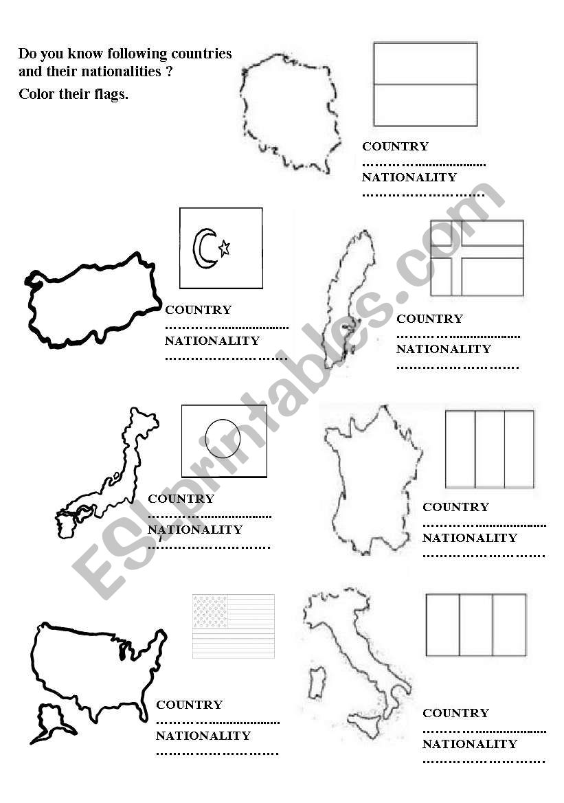 countries part2 worksheet