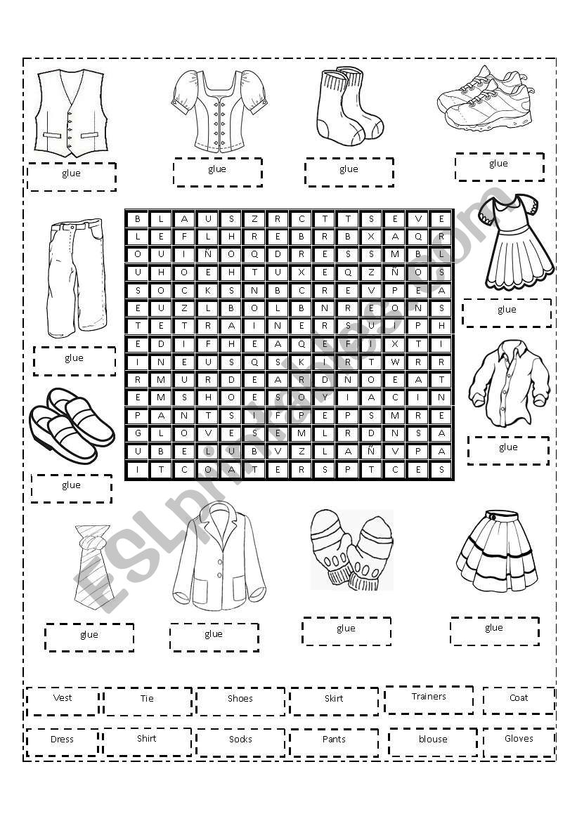 clothes worksheet