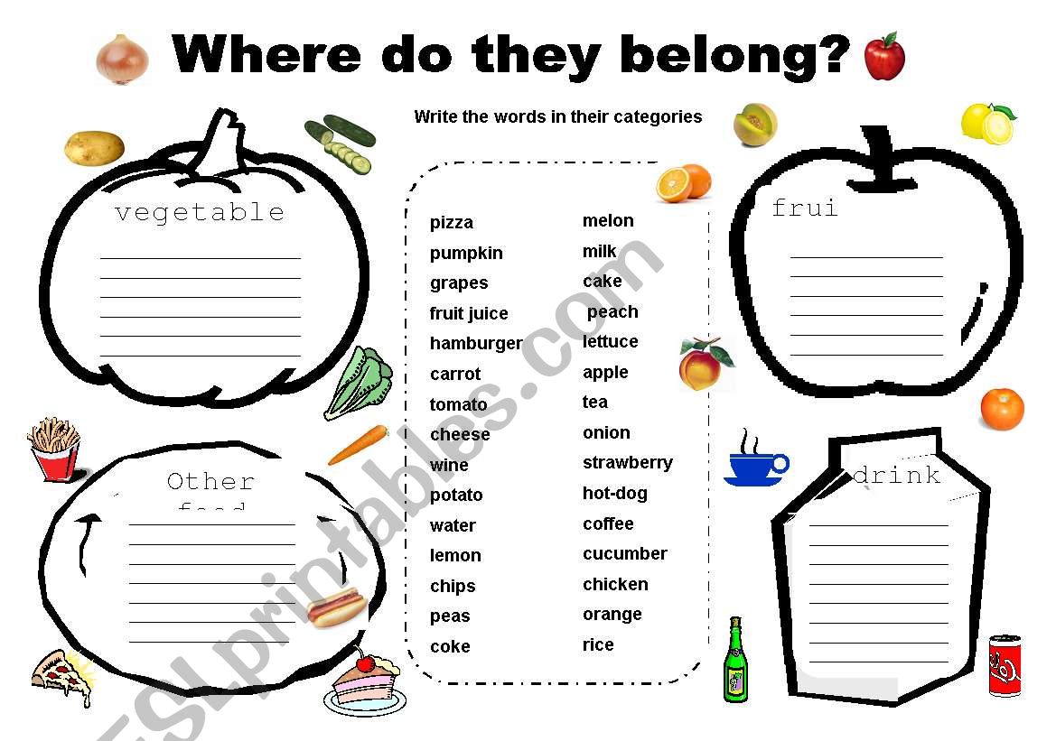 WORD CATEGORIES 3 worksheet