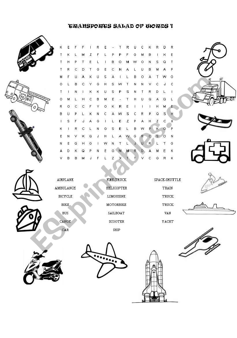 Means of Transportation  worksheet