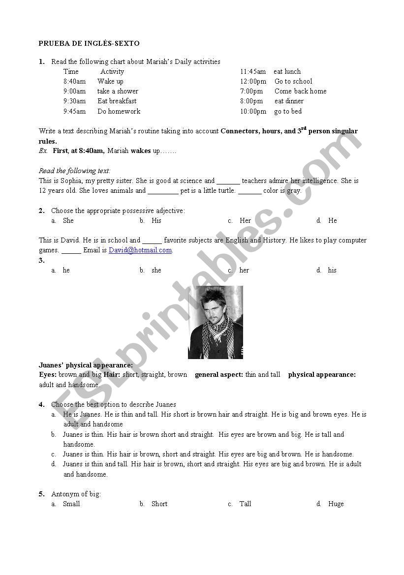 Test for choosing worksheet